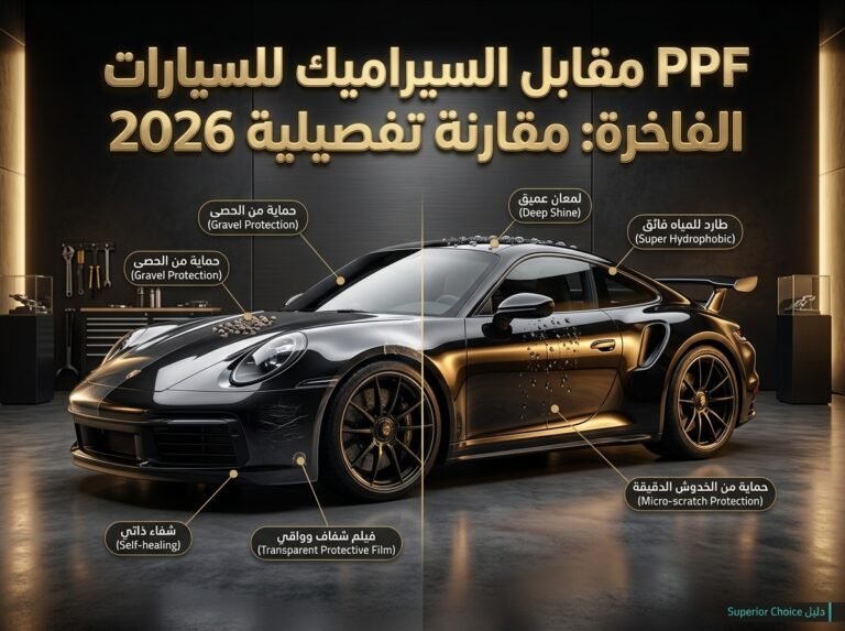 مقارنة شاملة بين PPF والسيراميك للسيارات الفاخرة 2026